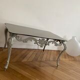 Metal and mirror coffee table