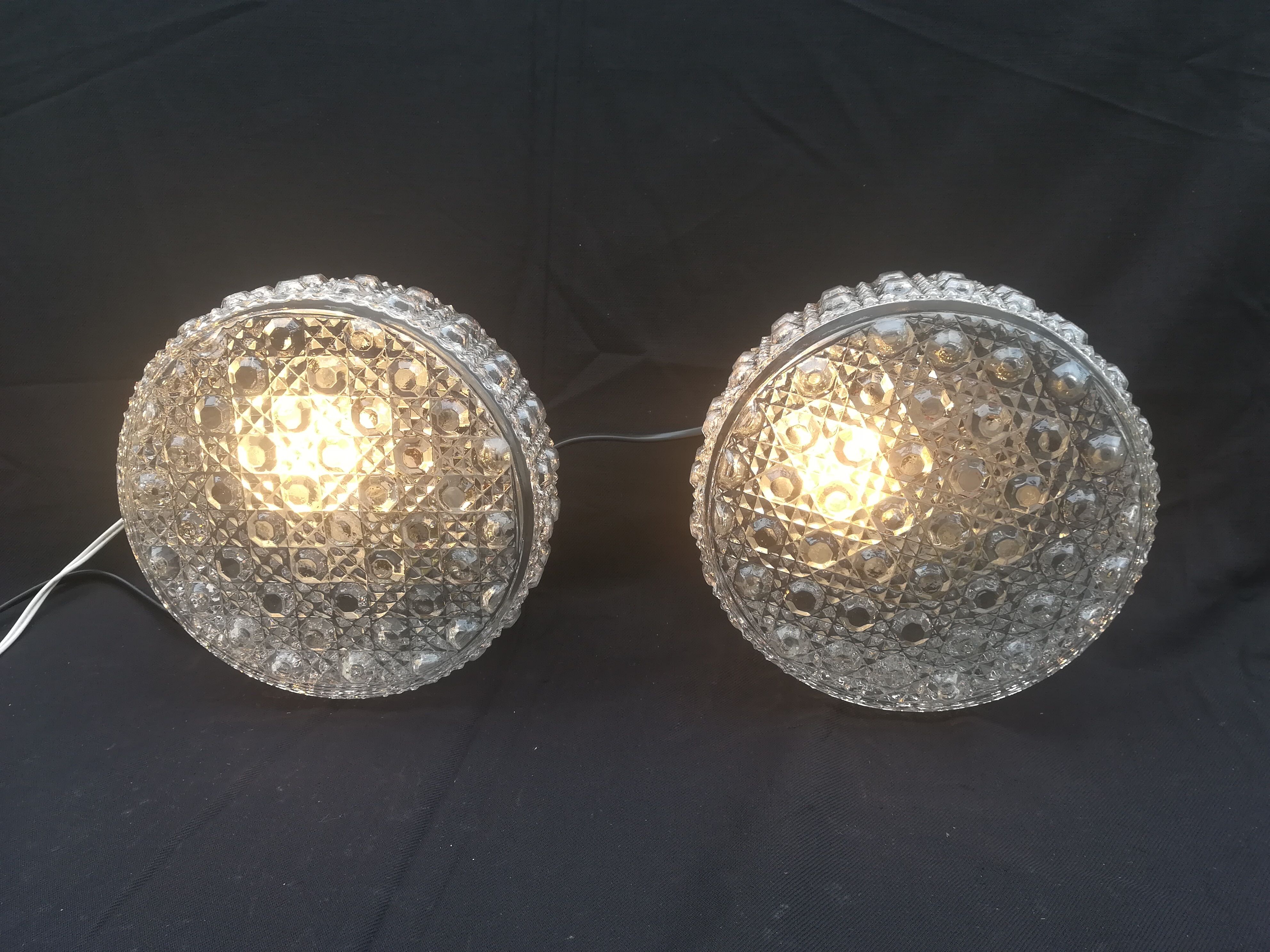 Pair of round ceiling lights