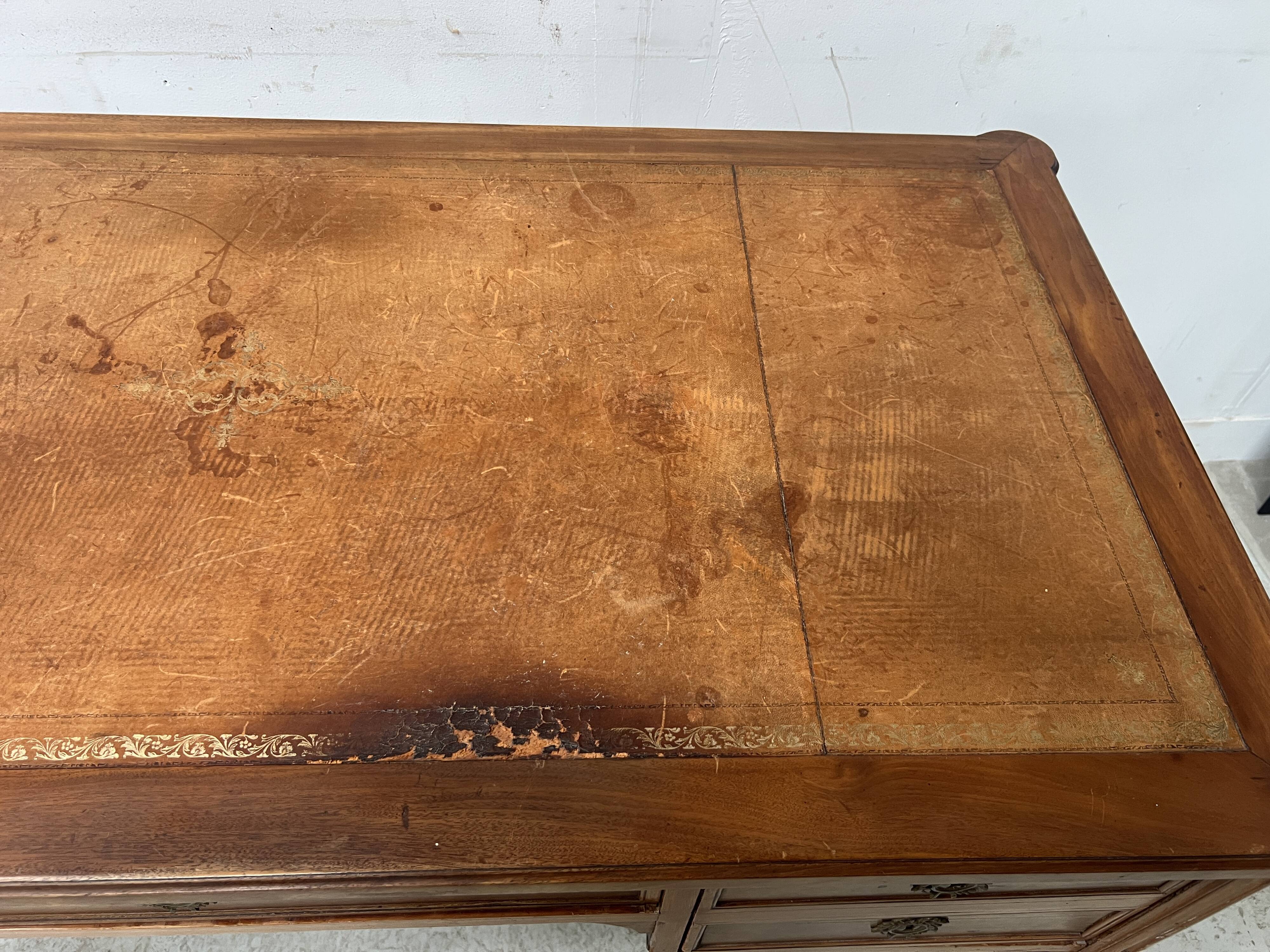Louis XVI style walnut desk from the late 19th century.