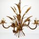 Five-light gilded metal chandelier with wheat ears decoration, 1970