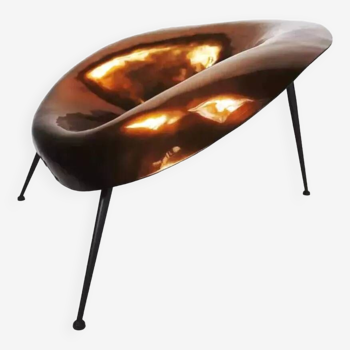Italian design armchair in metal and fiberglass