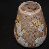 Vase signed with cloisonné flower decorations
