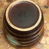 Vintage ribbed ceramic cache pot