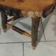 Vintage brutalist wooden stool