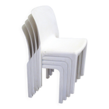 Set of 4 white Selene chairs by Magistretti Artemide