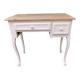 Console 2 tiroirs rose plateau bois