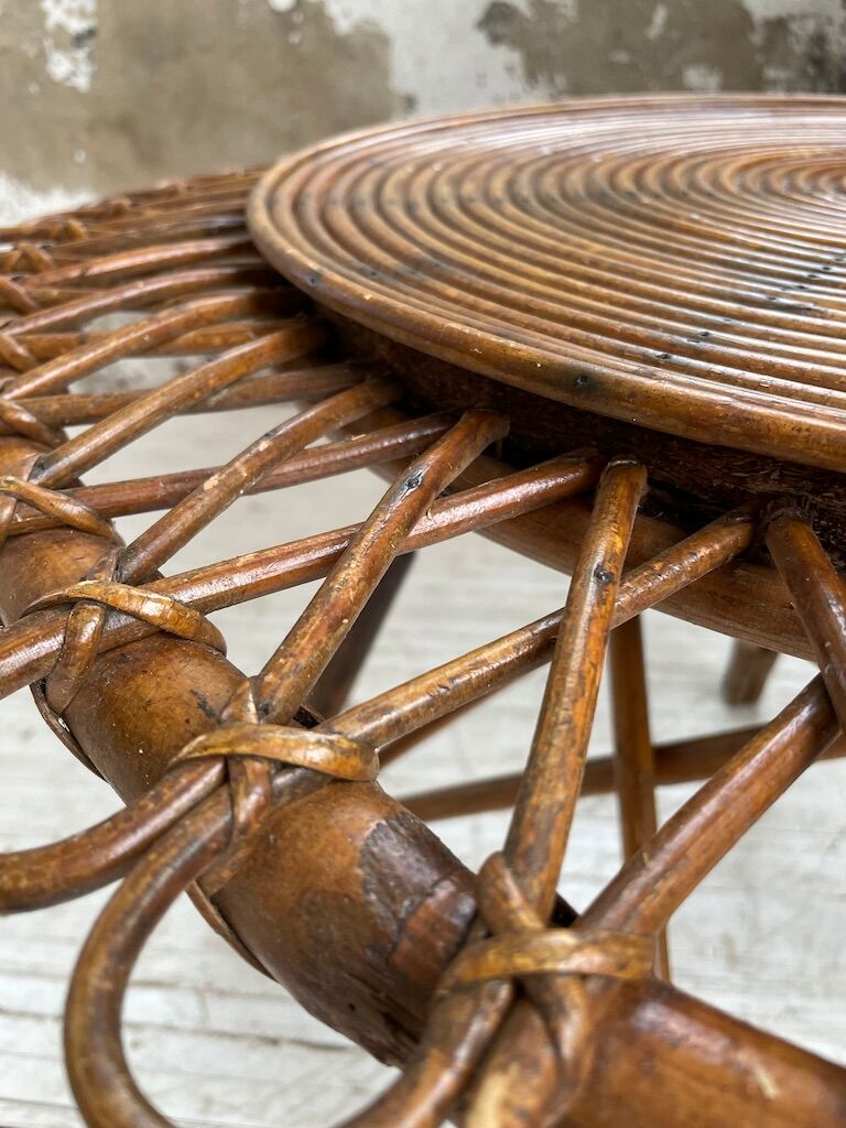 Rattan “sun” coffee table