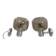 Pair of vintage chrome wall lights with smoked glass globe