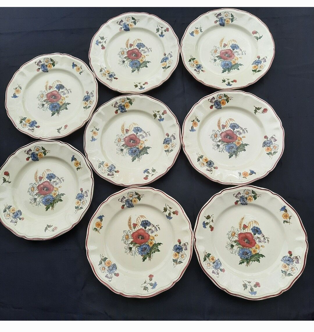 8 petites assiettes de sarreguemines série agreste