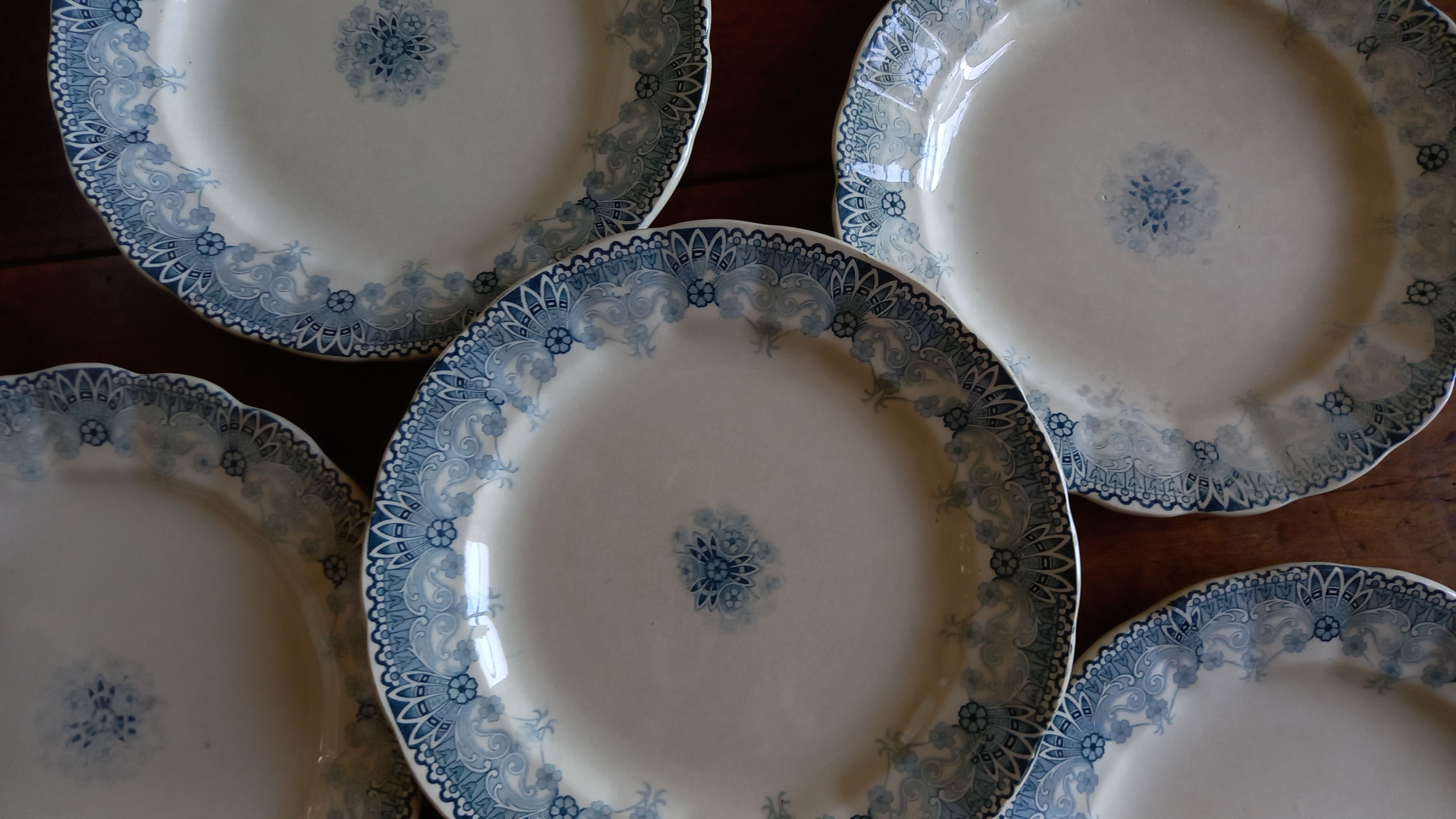 Set of 6 plates iron earth H Boulenger Choisy-le-Roi
