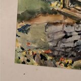 Jean Jacques GRUNENWALD (1911 - 1982) - Gouache - Mountain Landscape