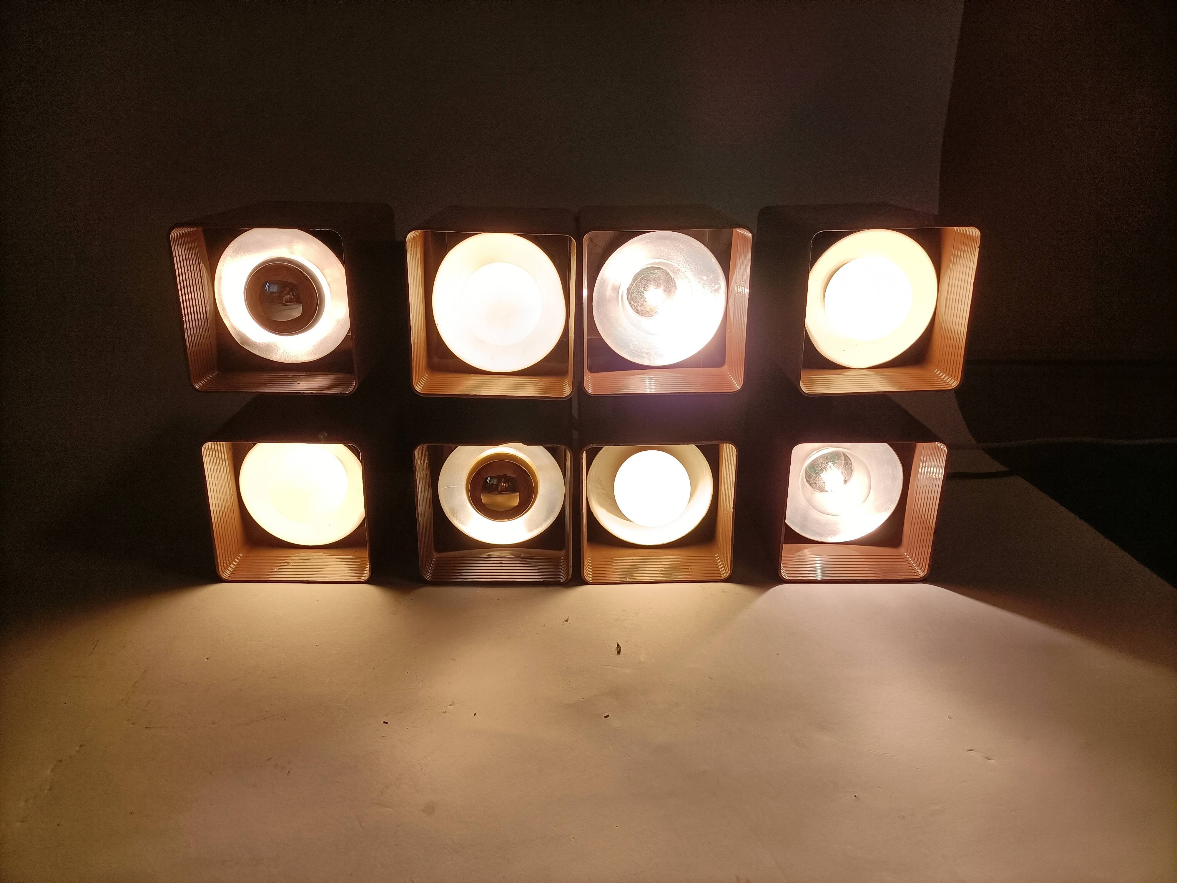 Pair of ceiling lights RAAK model Viervoud 1970's Vintage