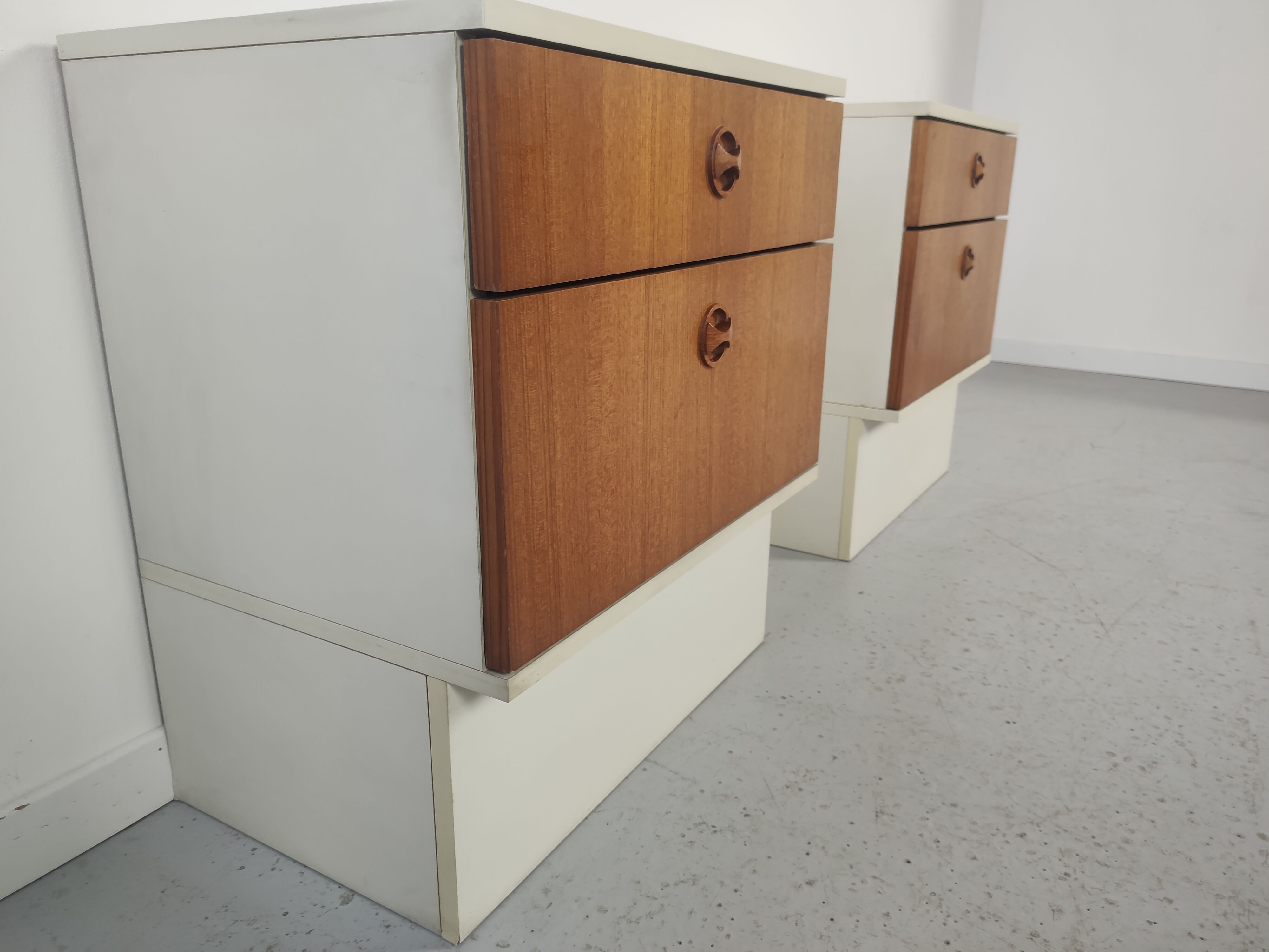 Pair of teak bedsides Scandinavian style 70s