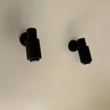 Pair of vintage Zodiac wall lights by Jacques Biny, matte black, France 1960s