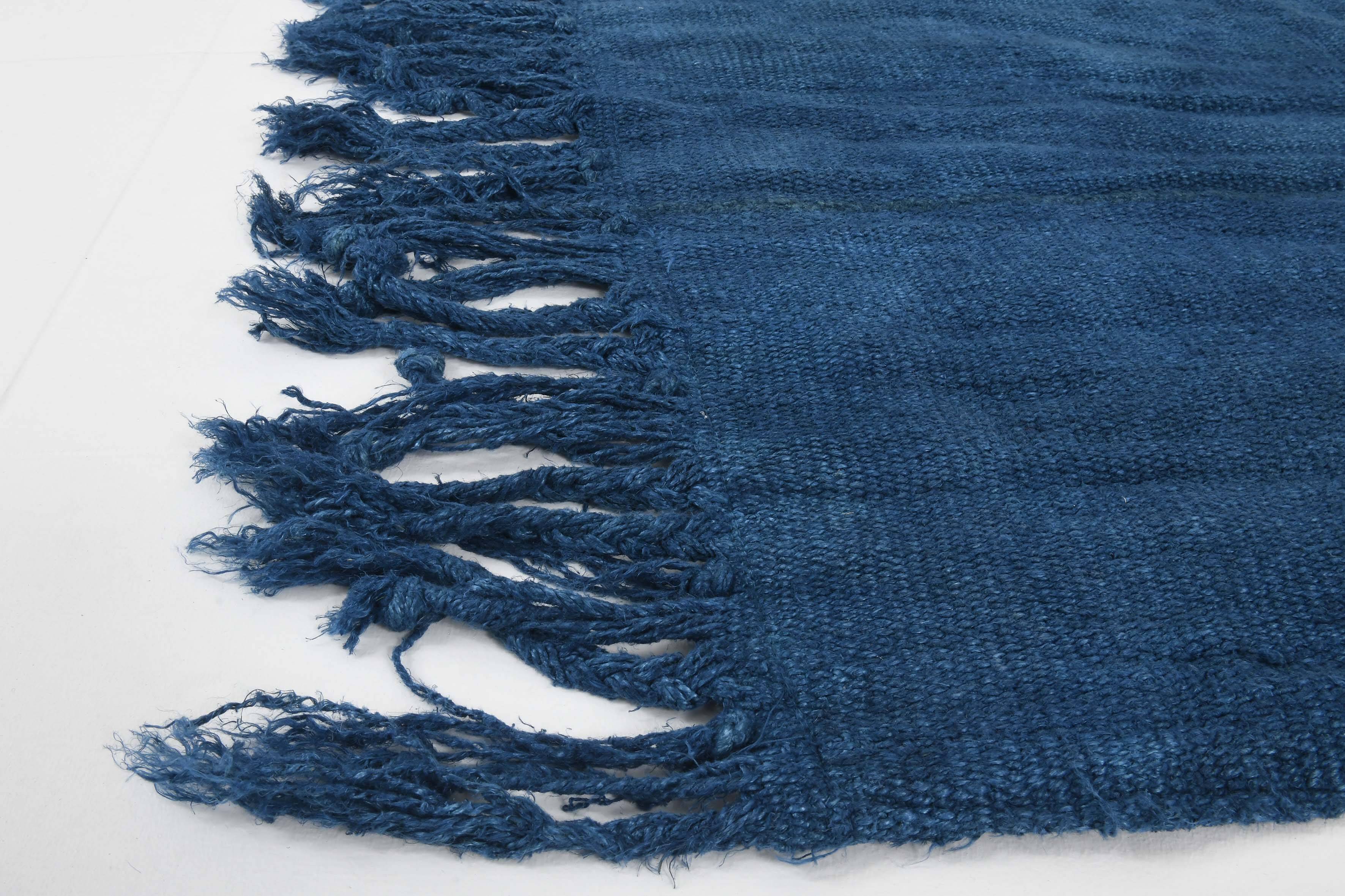 Shades Of Blue Vintage Kilim Rug, 144x207Cm