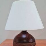 Wooden and rope ball lamp