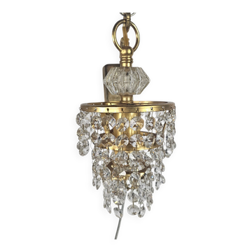 Massif - Style Hollywood Regency - Plaqué or - Cristal - Belgique - Années 70