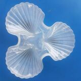 Empty cut molded glass pocket press decoration with three shells