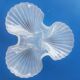 Empty cut molded glass pocket press decoration with three shells