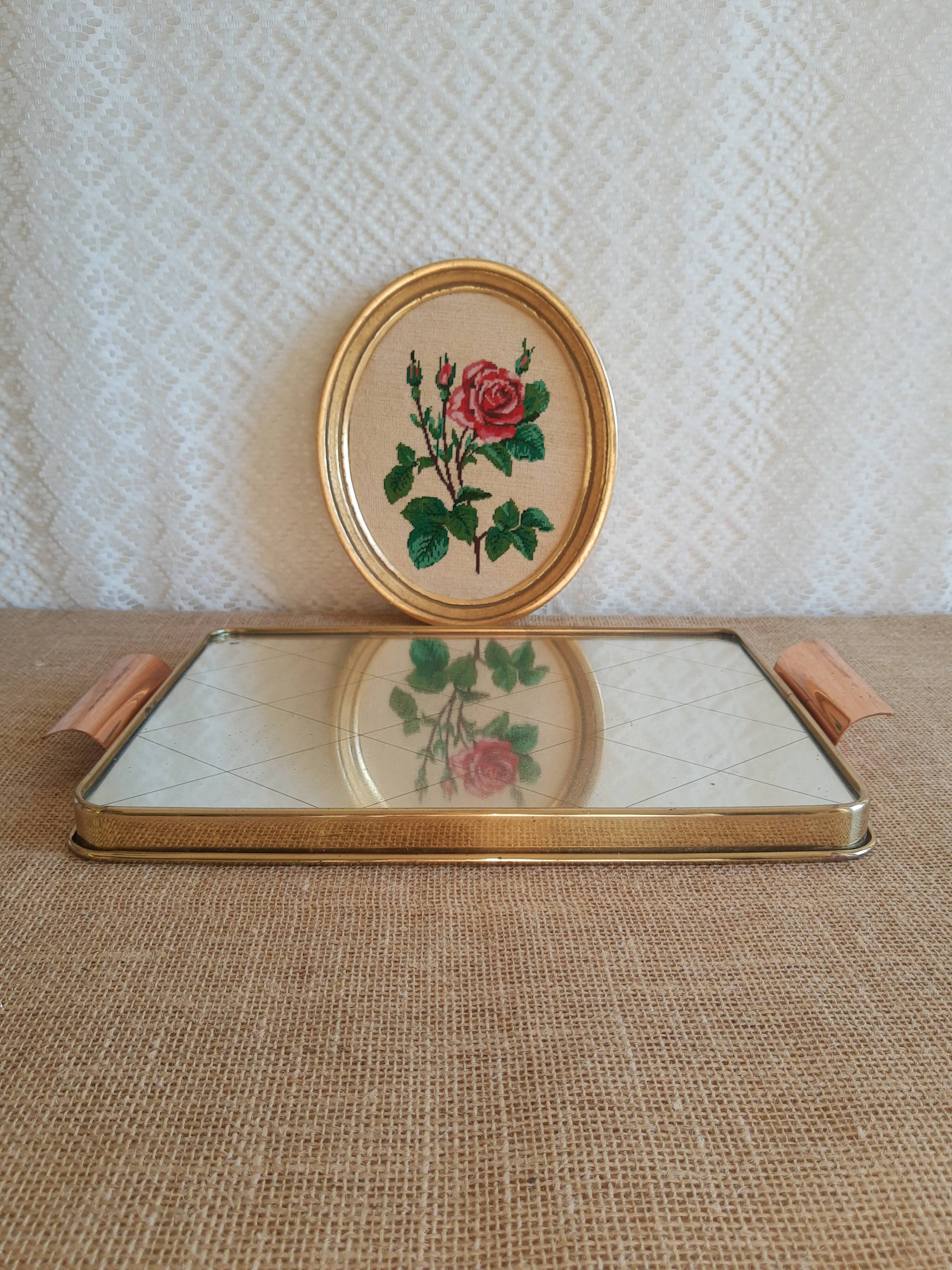 Brass top with vintage mirror