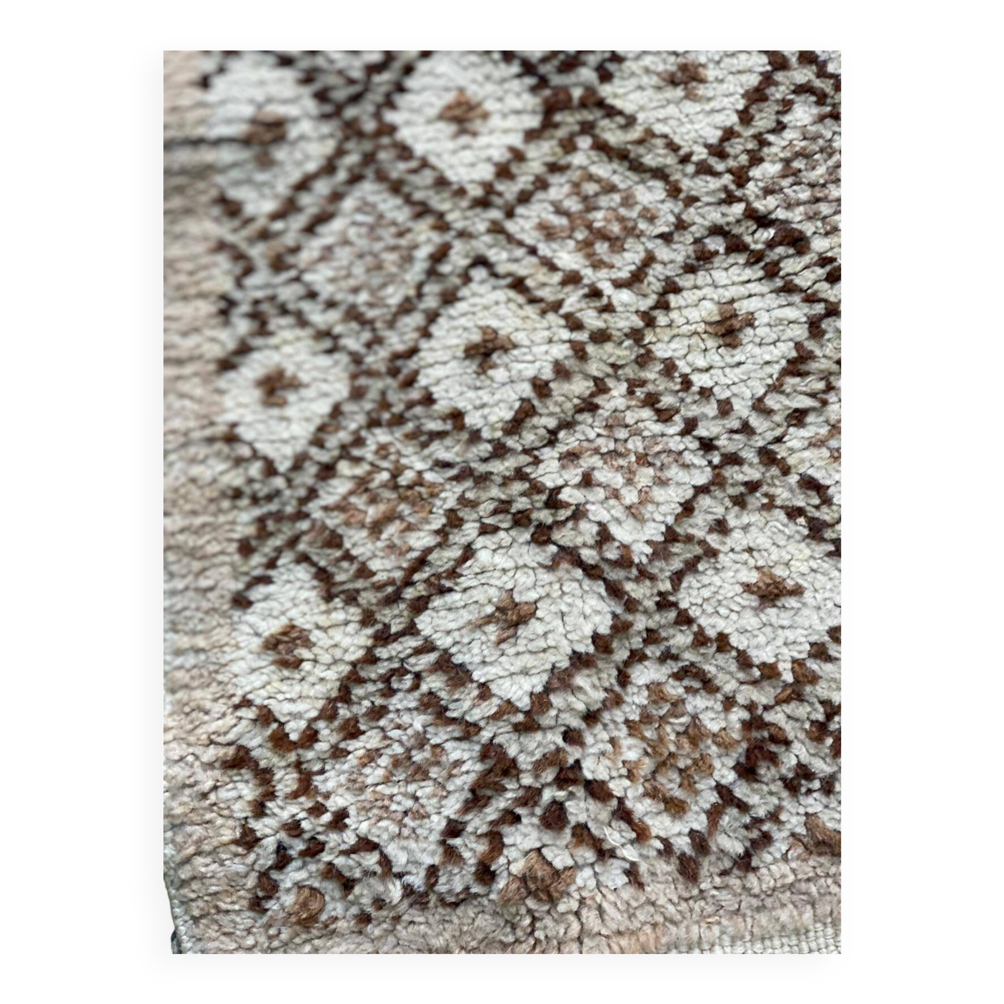 Persian rug in knotted wool beige flower 170x90