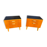 Vintage 1960s blond wood bedsides