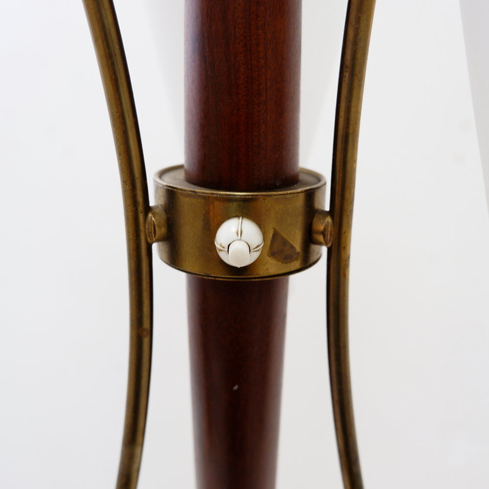 Tripod floor lamp with three arms and opaline glass - 1950s