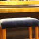 Panca vintage in wood and velluto blue Italia 1950s