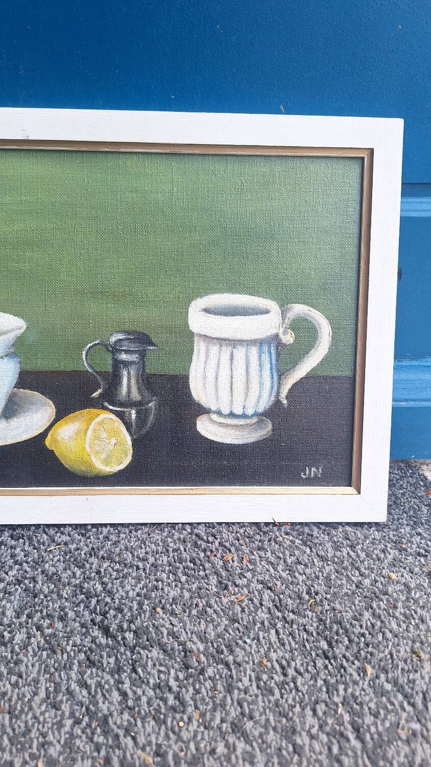 Still life with lemon Oil on hardboard