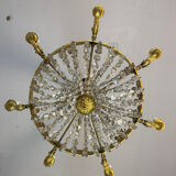 Empire style lustre with pearl beads in gilded bronze, circa 1880.