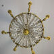 Empire style lustre with pearl beads in gilded bronze, circa 1880.