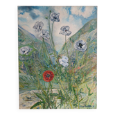 Le pied de coquelicots blanches, signé Maurice Bouillot 1972