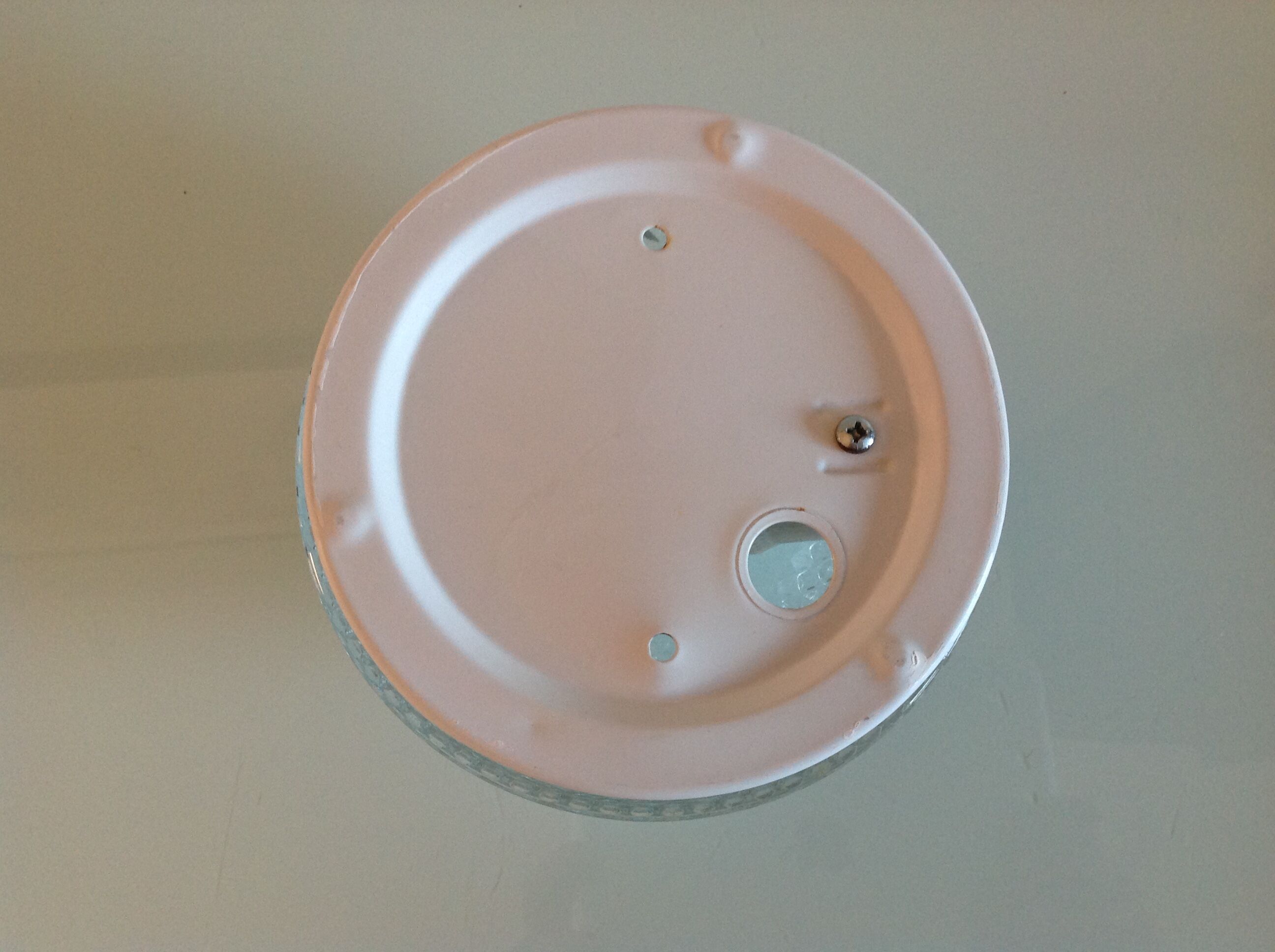 Plafonnier rond en verre structuré/vintage années 60-70
