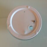 Round ceiling lamp in structured glass/vintage 60s-70s