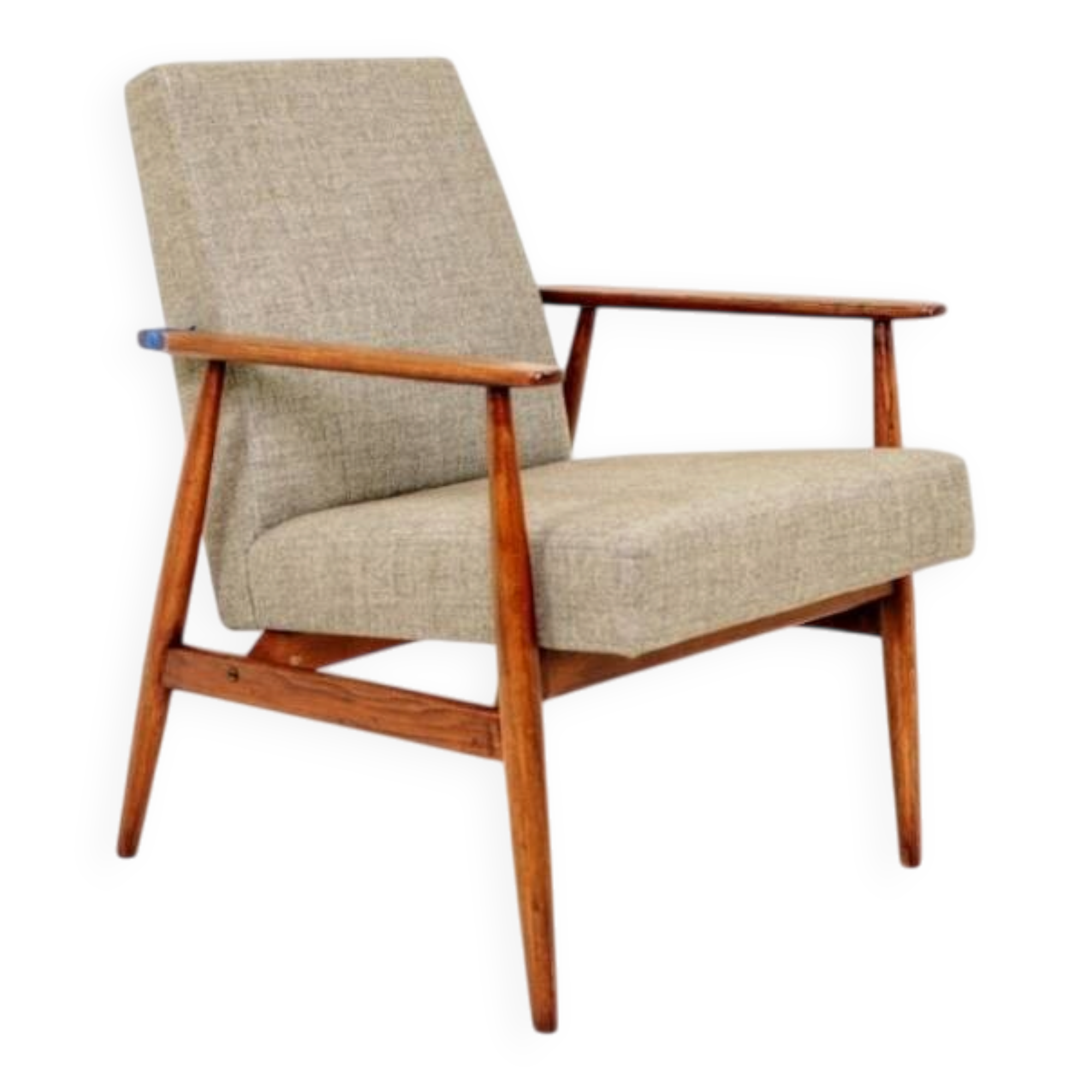 Scandinavian Lounge Chair Grey Soft Upholstery| Refurbished Vintage Ar