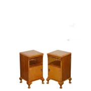 Art Deco Nightstands in Walnut, 1920s, Set of 2