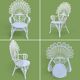 Fauteuil en rotin blanc Emmanuelle Peacock 1970