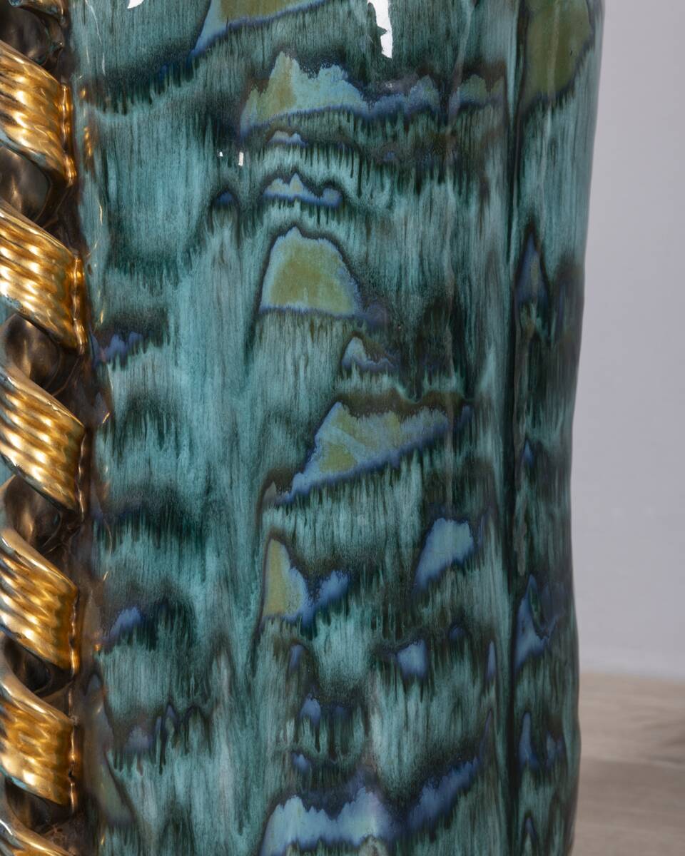 Large 1950s vintage decorated ceramic vase, Italian design