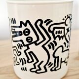 Paire de pots Keith Haring en opaline
