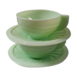 Opaline green art deco jadeite cups