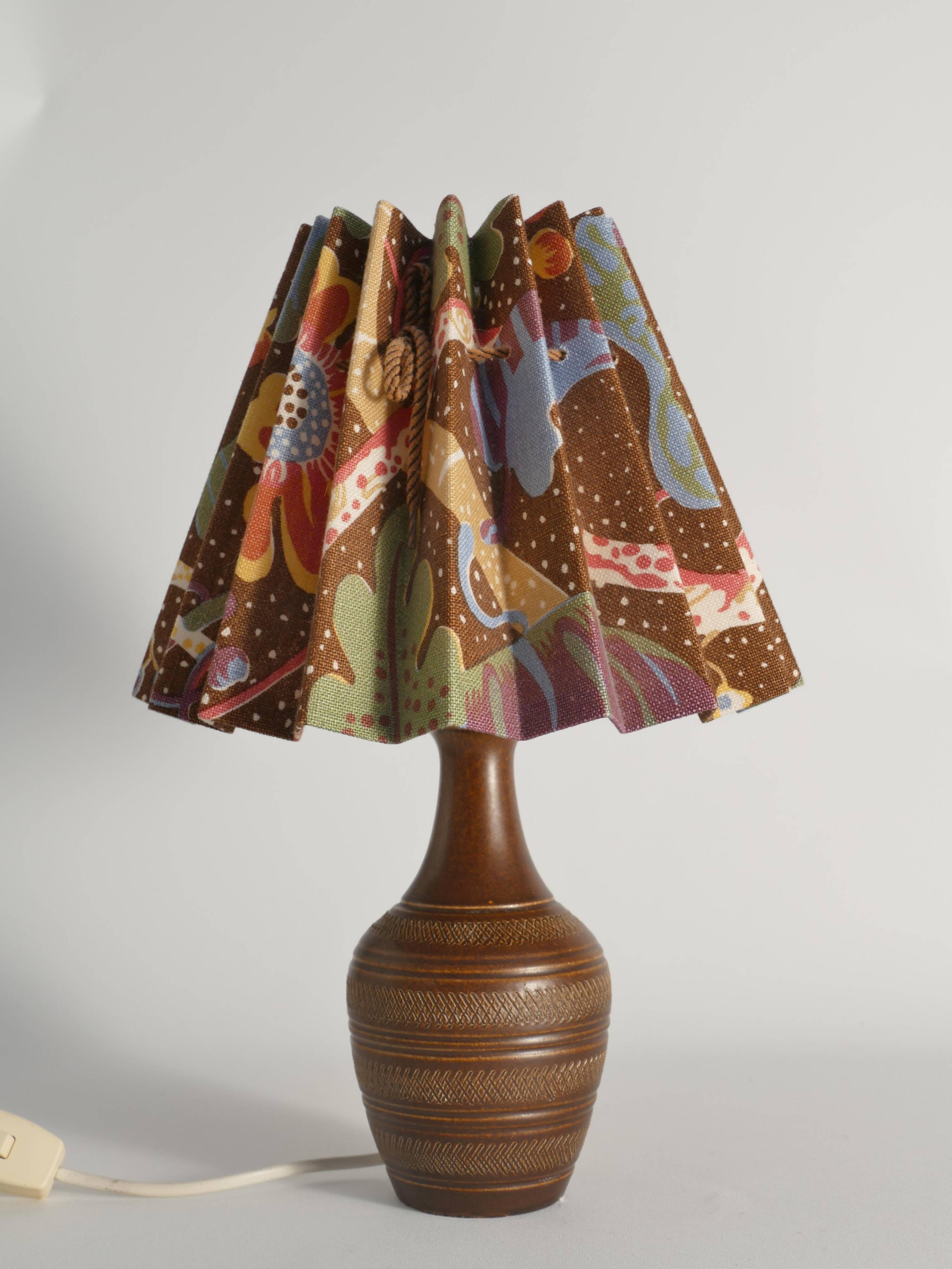 Brown Stoneware Table Lamp, Model number 59617, by Scheurich West Germany 1960s