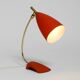 Rare Cosack Mid Century table lamp with red fine wrinkle finish and brass n