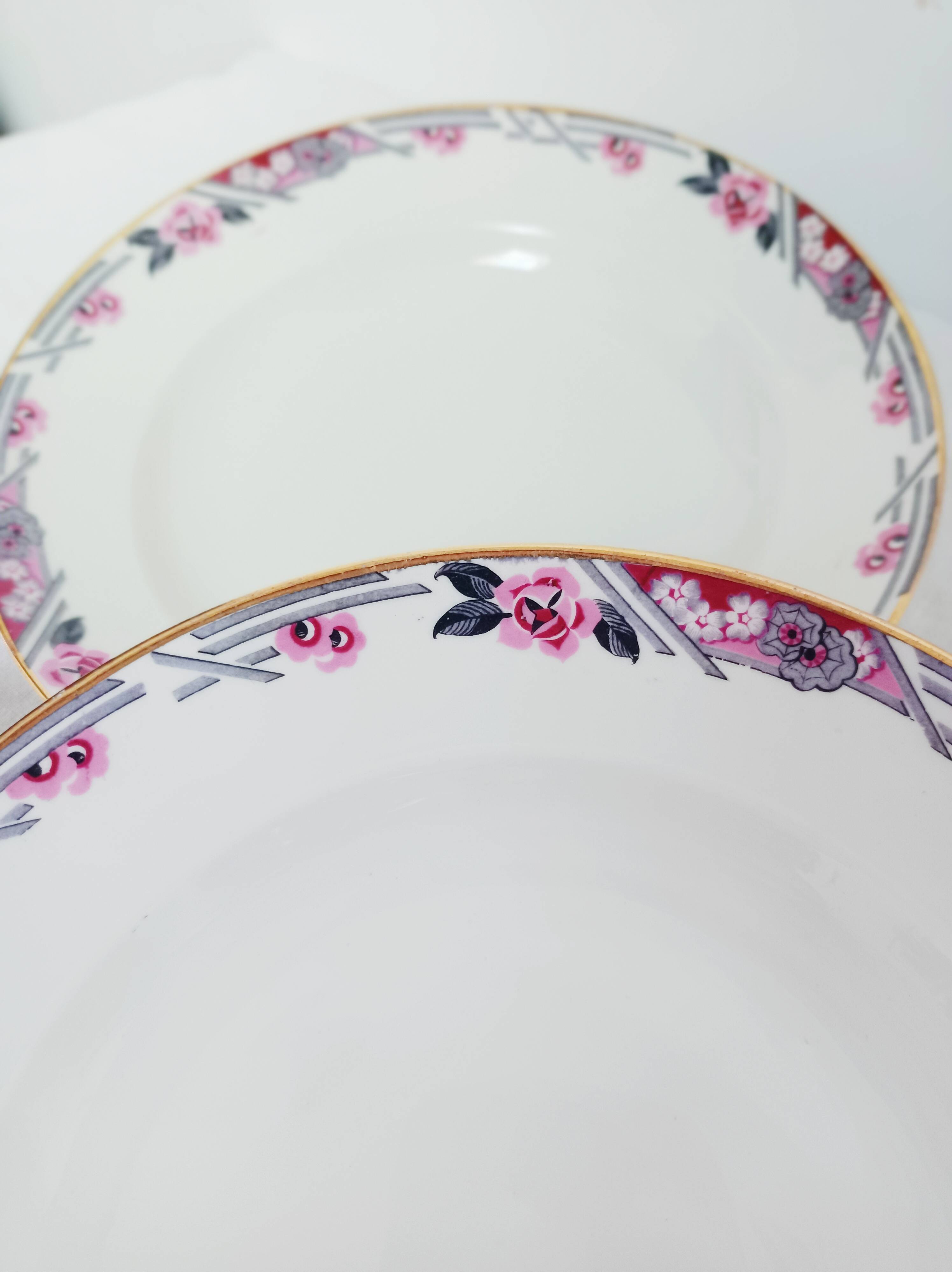 Set of 5 deep plates in Limoges porcelain Bhl