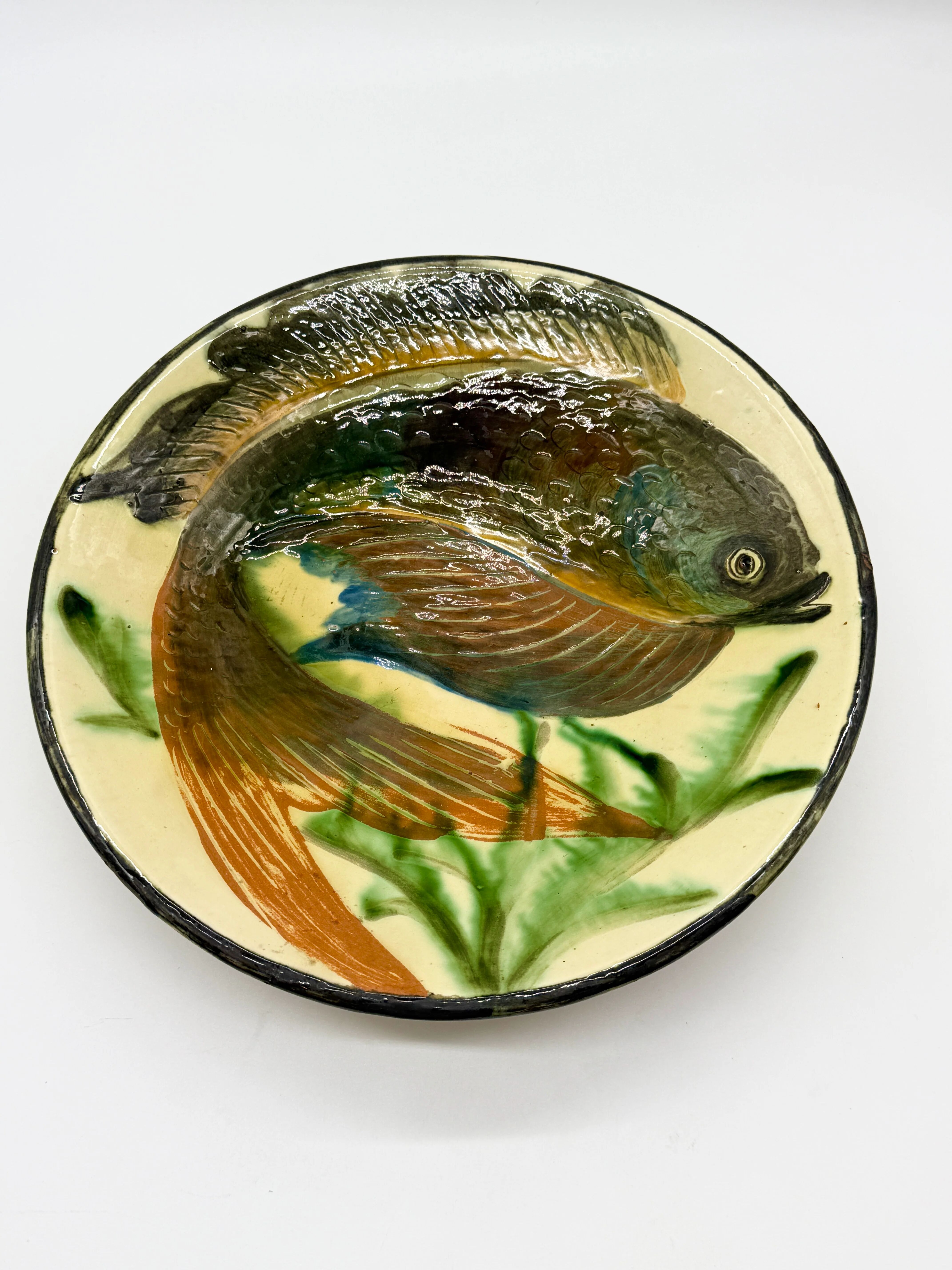 Large fish plate, Puigdemont La Bisbal, Catalonia 1960s