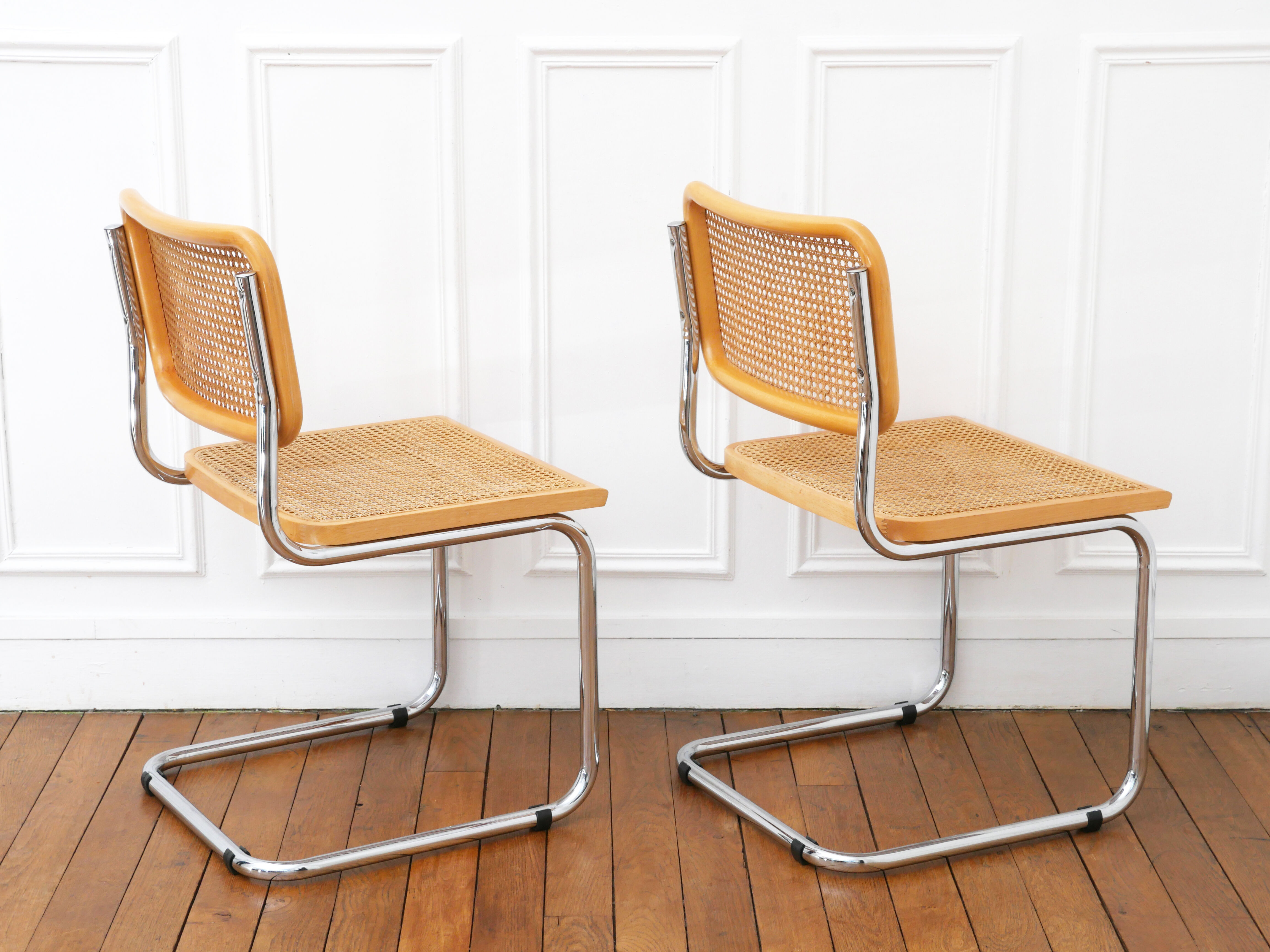 2 chaises Cesca B32 Marcel Breuer - Cannage assises refait