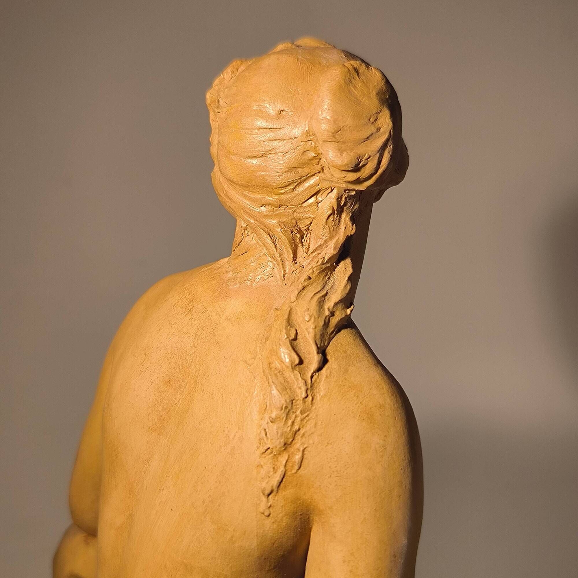 Charles van oemberg 'venus' sculpture of a female nude with drapery, terracotta, c.