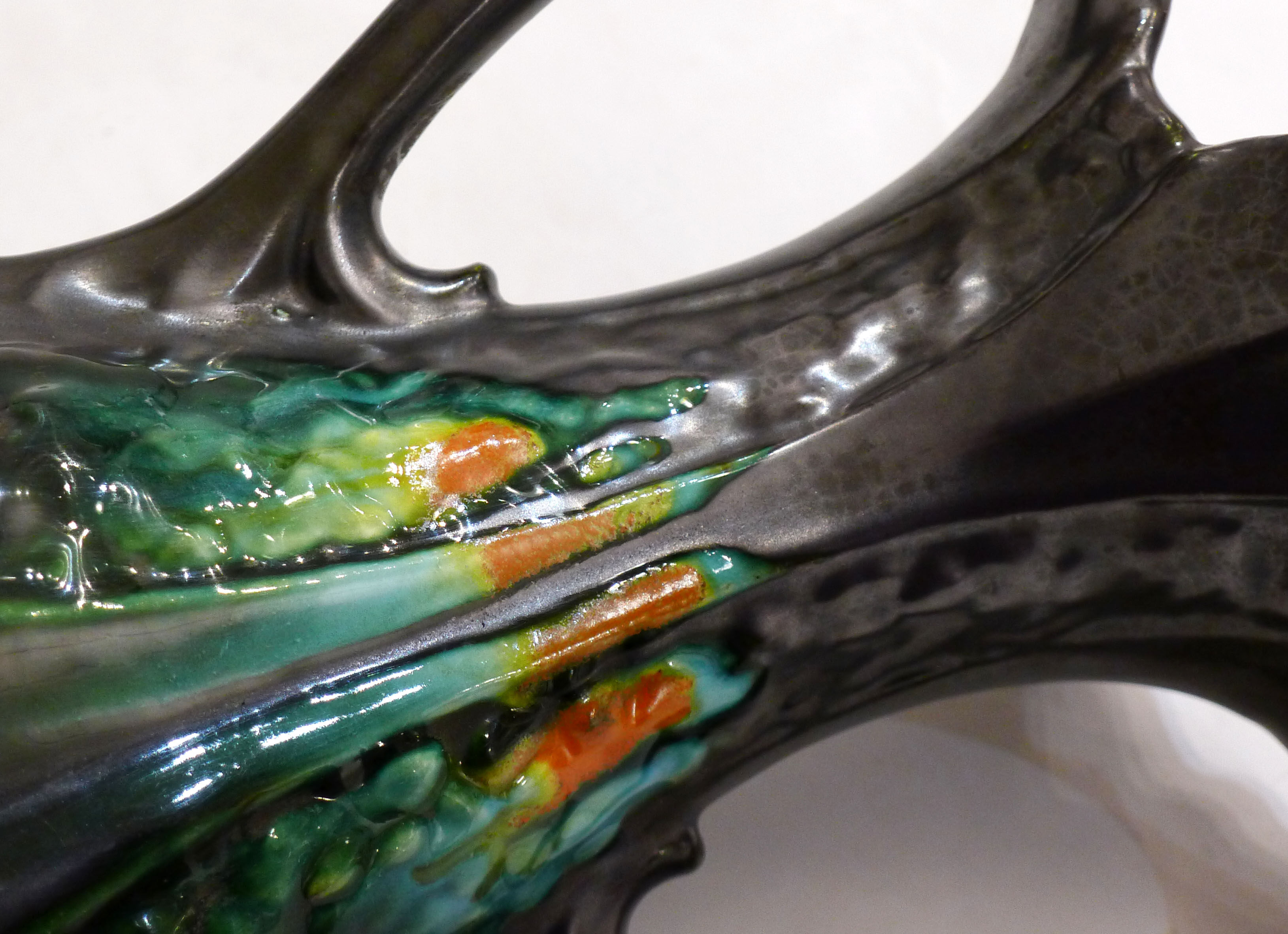 Amphora vase in metallic stoneware