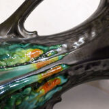 Amphora vase in metallic stoneware