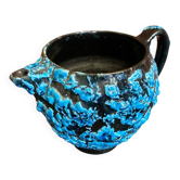 Pichet ancien cyclope charles cart céramique fat lava bleu + noir vint