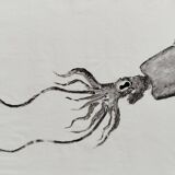Original print of a squid